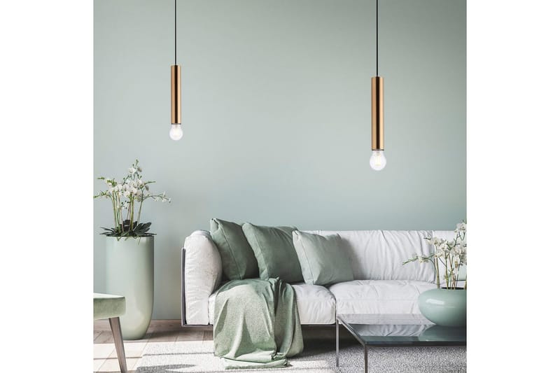 Loftlampe Bruna - 9x120x9 cm, Messing Mat - Belysning - Lamper & indendørsbelysning - Loftlampe - Pendellamper & hængelamper