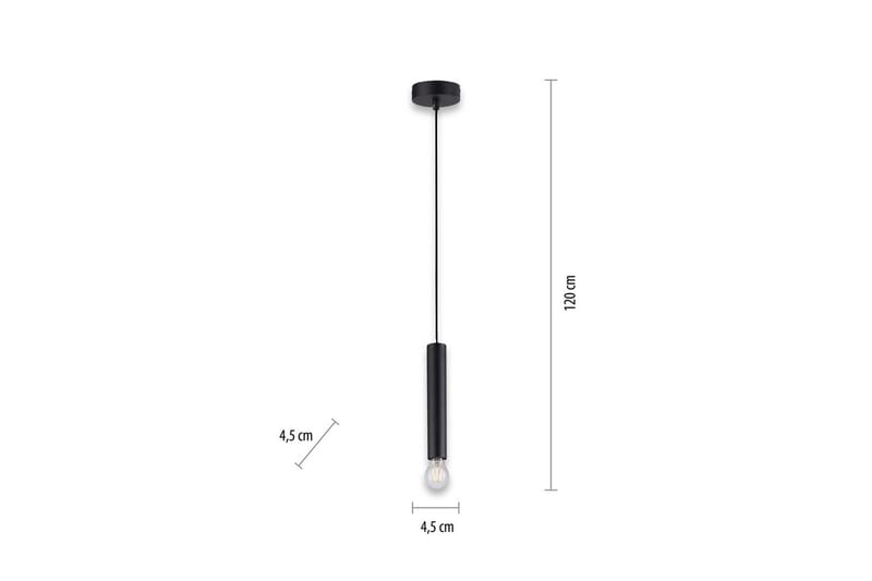 Loftlampe Bruna - 9x120x9 cm, Sort - Belysning - Lamper & indendørsbelysning - Loftlampe - Pendellamper & hængelamper