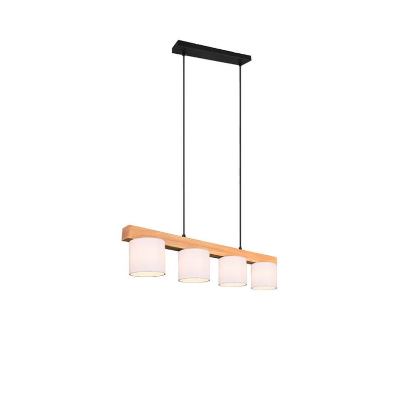 Loftlampe Cameron, Hvid/træ