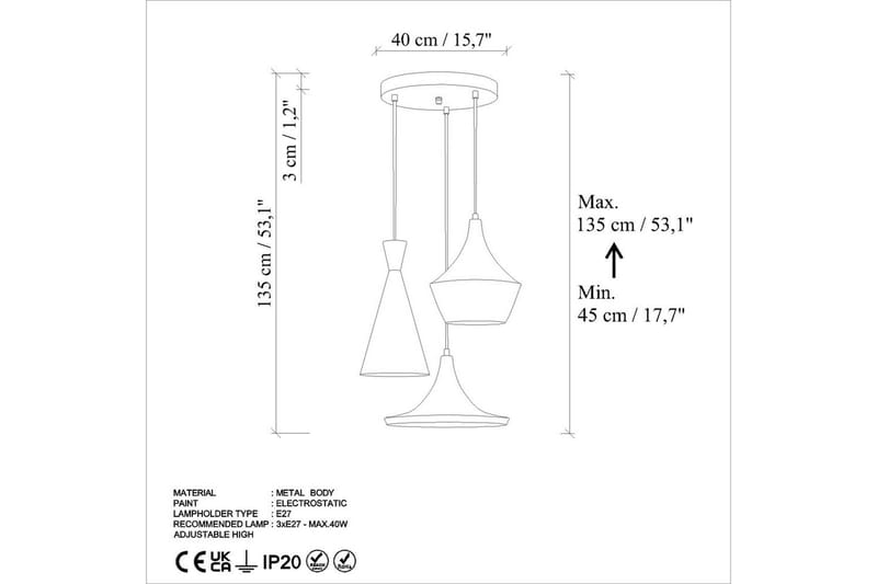 Loftlampe Cindel Antikation - Guld - Belysning - Lamper & indendørsbelysning - Loftlampe - Pendellamper & hængelamper