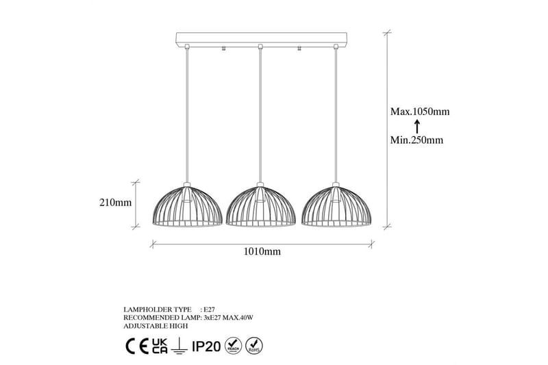 Loftlampe Corva Skinnende Rany Horisontal Base - Horisontal Base - Belysning - Lamper & indendørsbelysning - Loftlampe - Pendellamper & hængelamper