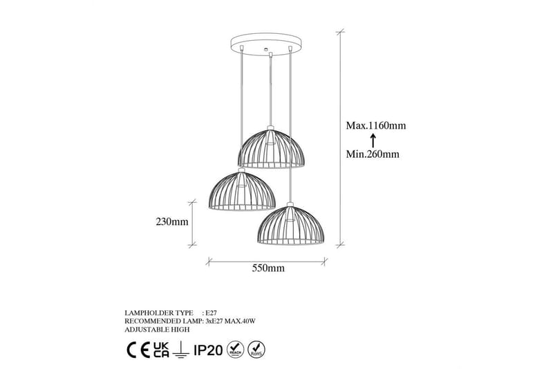 Loftlampe Corva Skinnende Rany Sufiafod - Sufiafod - Belysning - Lamper & indendørsbelysning - Loftlampe - Pendellamper & hængelamper