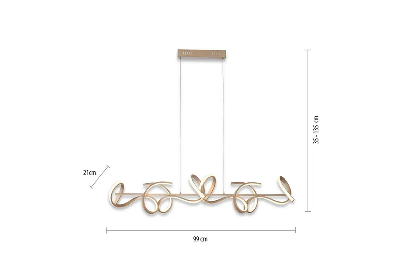Loftlampe Curls - 21x135x99 cm - Belysning - Lamper & indendørsbelysning - Loftlampe - Pendellamper & hængelamper