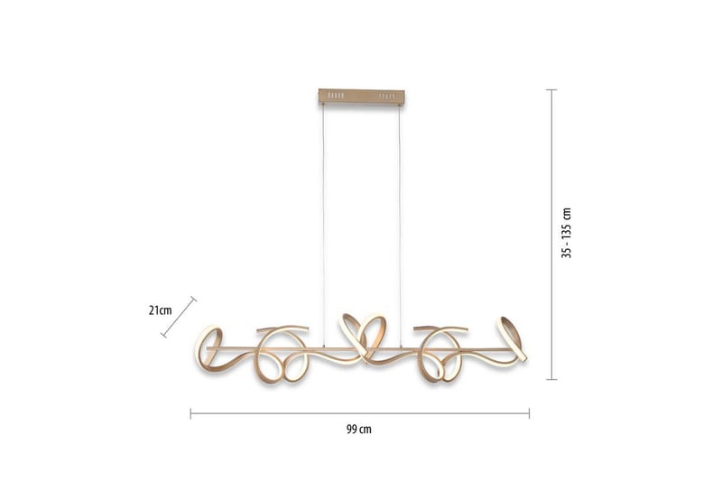 Loftlampe Curls - 21x135x99 cm - Belysning - Lamper & indendørsbelysning - Loftlampe - Pendellamper & hængelamper
