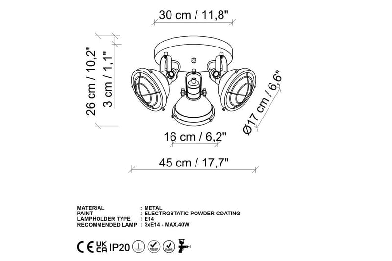 Loftlampe Desten Sort - Sort - Belysning - Lamper & indendørsbelysning - Loftlampe - Plafond