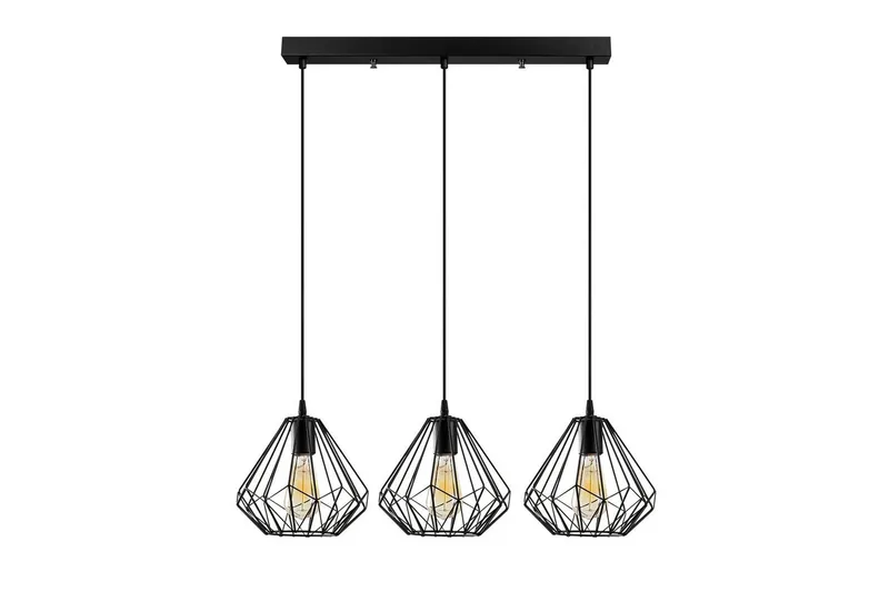 Loftlampe Diamant Tre Sort, Sort