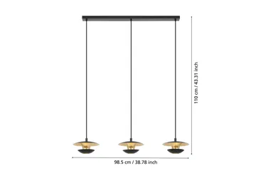 Loftlampe Eglo Nuvano 3 Lamper - Sort/Guld - Belysning - Lamper & indendørsbelysning - Loftlampe - Pendellamper & hængelamper