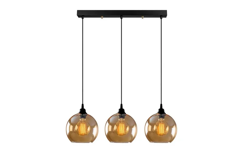 Loftlampe Elanorstead Tre Rany / Sort Vandret, Guld/Sort