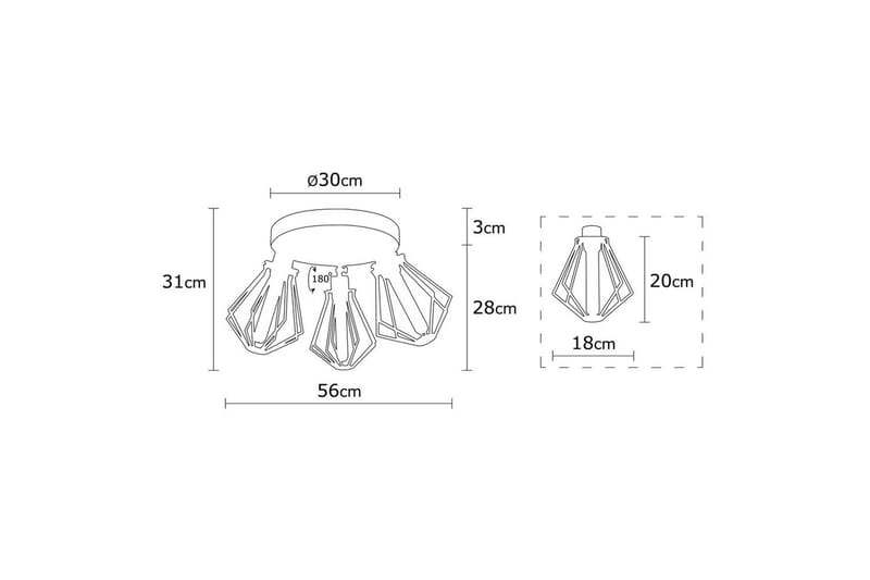 Loftlampe Hillmere Sort / Rany - Guld/Sort - Belysning - Lamper & indendørsbelysning - Loftlampe - Plafond