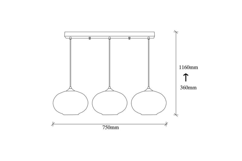 Loftlampe Jeba Tre Sort / Honning - Sort - Belysning - Lamper & indendørsbelysning - Loftlampe - Pendellamper & hængelamper
