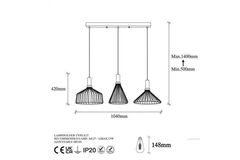 Loftlampe Kære Sort / Antik - Kobber/Sort - Belysning - Lamper & indendørsbelysning - Loftlampe - Pendellamper & hængelamper