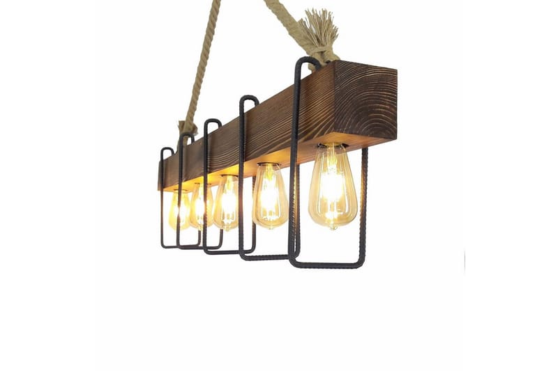 Loftlampe Kalldrun Valnød / Sort / Beige - Valnød / Sort / Beige - Belysning - Lamper & indendørsbelysning - Loftlampe - Pendellamper & hængelamper