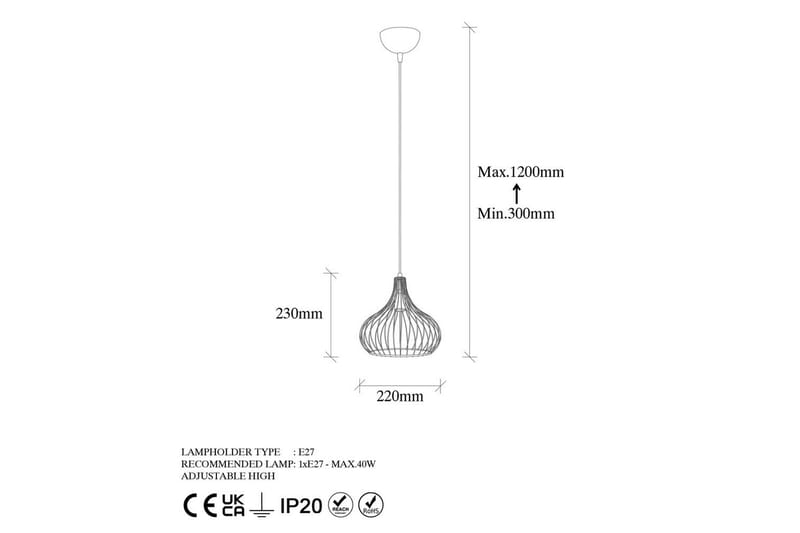 Loftlampe Kiron Skinnende guld - Skinnende guld - Belysning - Lamper & indendørsbelysning - Loftlampe - Pendellamper & hængelamper