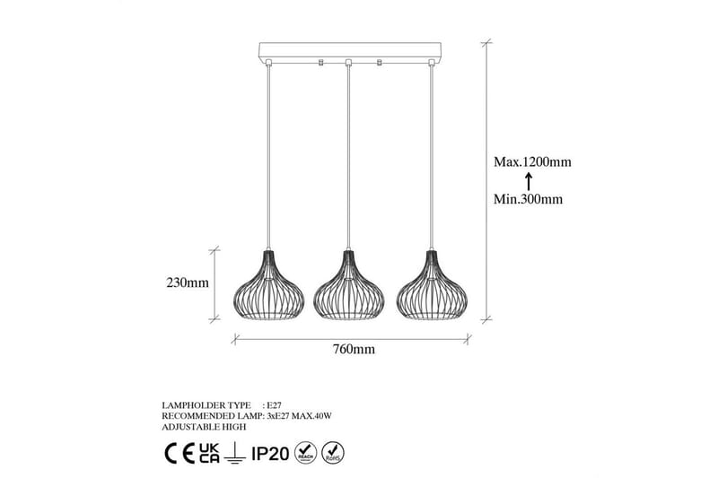 Loftlampe Kiron Sort / Antik Tre - Sort - Belysning - Lamper & indendørsbelysning - Loftlampe - Pendellamper & hængelamper
