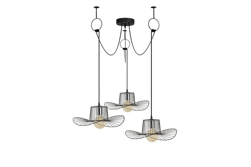 Loftlampe Majrula Sort Tre stik, Tre stik