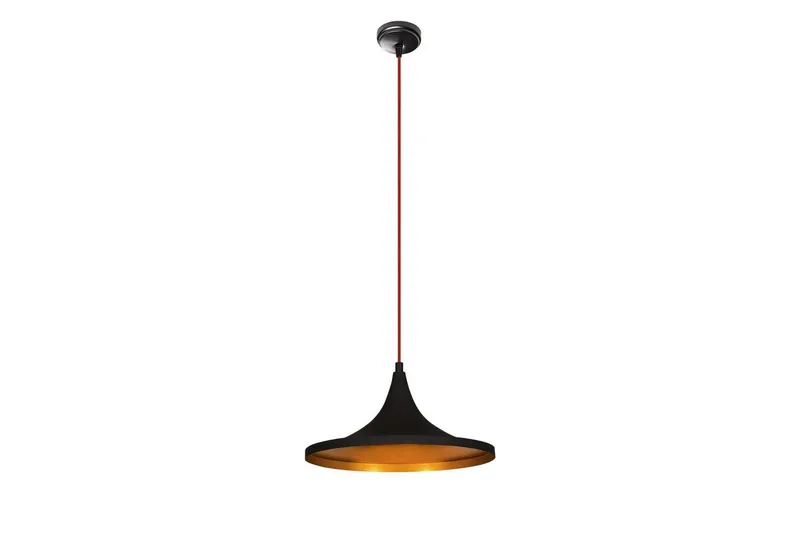 Loftlampe Mangol Sort / Rød Diameter: 35 cm, Mørkerød/Sort