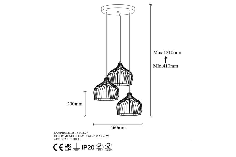 Loftlampe Meron Skinnende Rany Sufia - Guld - Belysning - Lamper & indendørsbelysning - Loftlampe - Pendellamper & hængelamper
