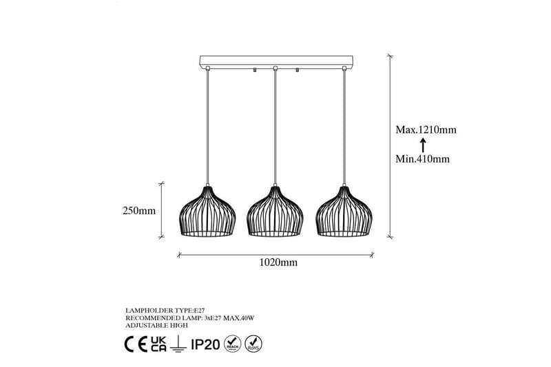 Loftlampe Meron Skinnende Rany Vandret - Guld - Belysning - Lamper & indendørsbelysning - Loftlampe - Pendellamper & hængelamper