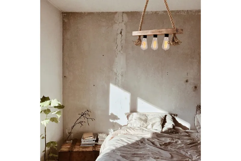 Loftlampe Nira Træ (60 x 9 cm) - Lysfarvet træ - Belysning - Lamper & indendørsbelysning - Loftlampe - Pendellamper & hængelamper