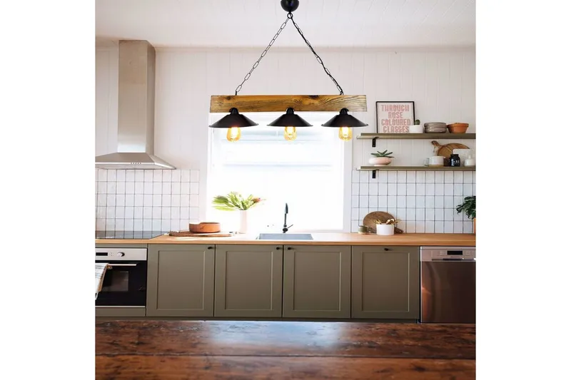 Loftlampe Noveth Valnød / Sort - Sort/Mørkebrun - Belysning - Lamper & indendørsbelysning - Loftlampe - Pendellamper & hængelamper