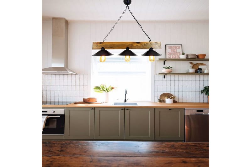 Loftlampe Noveth Valnød / Sort - Sort/Mørkebrun - Belysning - Lamper & indendørsbelysning - Loftlampe - Pendellamper & hængelamper