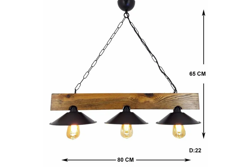 Loftlampe Noveth Valnød / Sort - Sort/Mørkebrun - Belysning - Lamper & indendørsbelysning - Loftlampe - Pendellamper & hængelamper