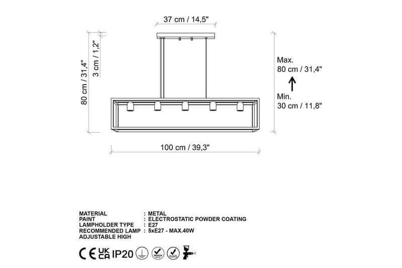 Loftlampe Orika Horisontal Rany - Rany - Belysning - Lamper & indendørsbelysning - Loftlampe - Pendellamper & hængelamper