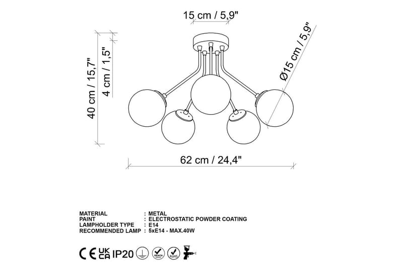 Loftlampe Orion Rany - Guld - Belysning - Lamper & indendørsbelysning - Loftlampe - Plafond