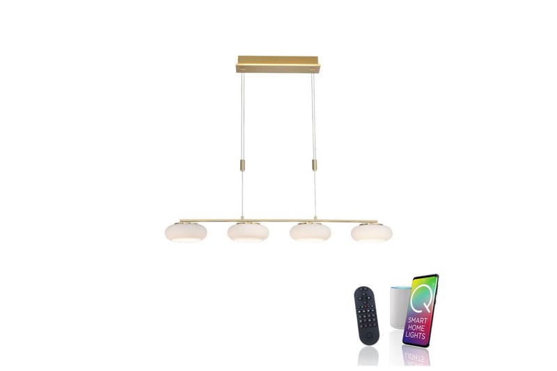 Loftlampe Q-Etienne - 20x200x108,5 cm, Messing Mat - Belysning - Lamper & indendørsbelysning - Loftlampe - Pendellamper & hængelamper