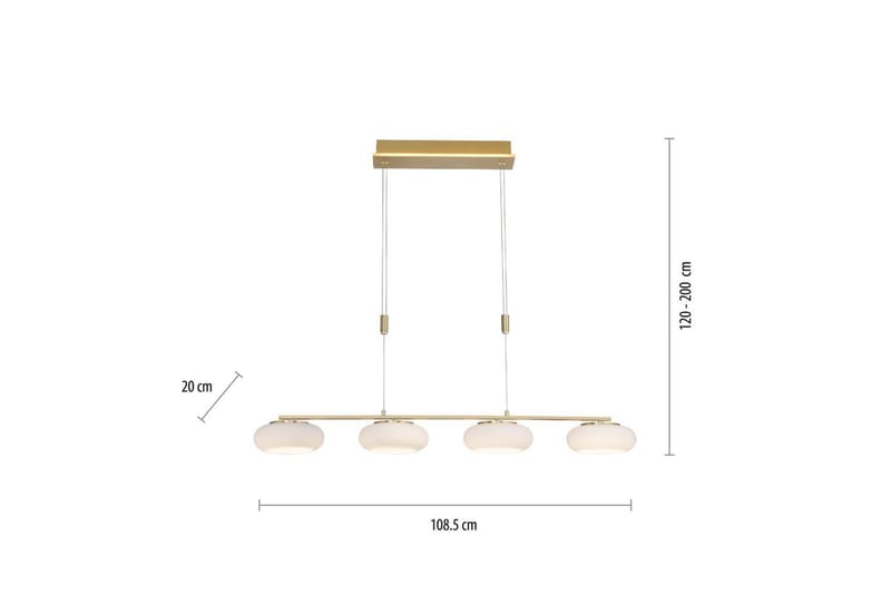 Loftlampe Q-Etienne - 20x200x108,5 cm, Messing Mat - Belysning - Lamper & indendørsbelysning - Loftlampe - Pendellamper & hængelamper