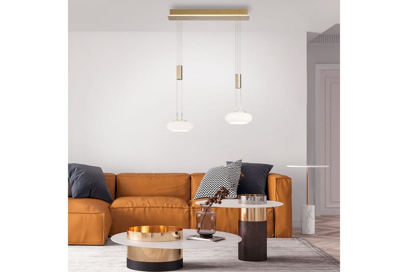 Loftlampe Q-Etienne - 20x200x65 cm, Messing Mat - Belysning - Lamper & indendørsbelysning - Loftlampe - Pendellamper & hængelamper