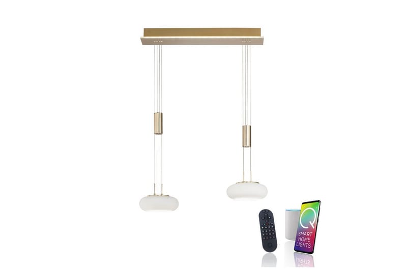 Loftlampe Q-Etienne - 20x200x65 cm, Messing Mat - Belysning - Lamper & indendørsbelysning - Loftlampe - Pendellamper & hængelamper