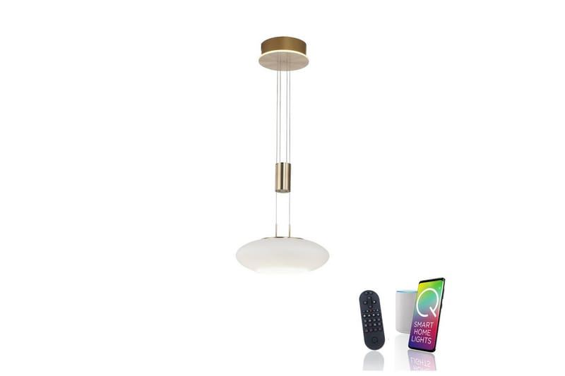 Loftlampe Q-Etienne - 35x200x35 cm, Messing Mat - Belysning - Lamper & indendørsbelysning - Loftlampe - Pendellamper & hængelamper