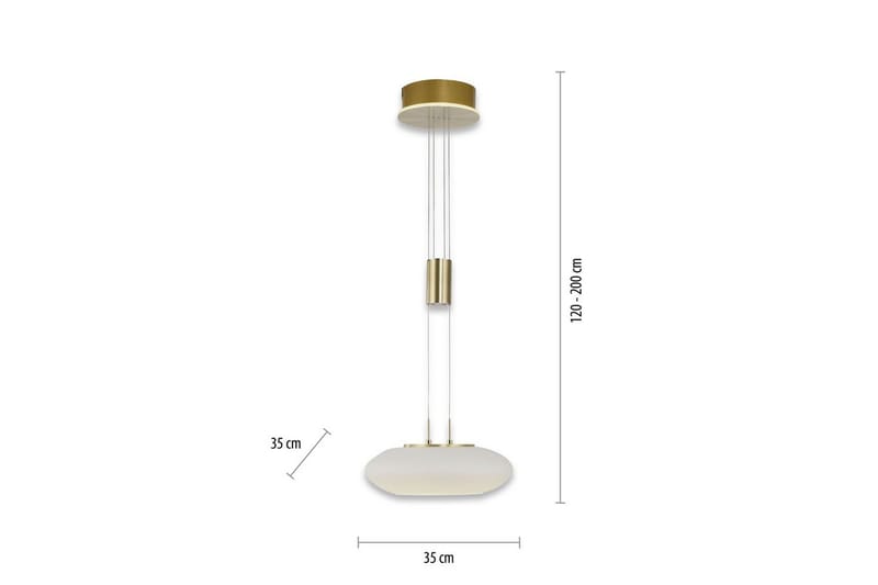 Loftlampe Q-Etienne - 35x200x35 cm, Messing Mat - Belysning - Lamper & indendørsbelysning - Loftlampe - Pendellamper & hængelamper