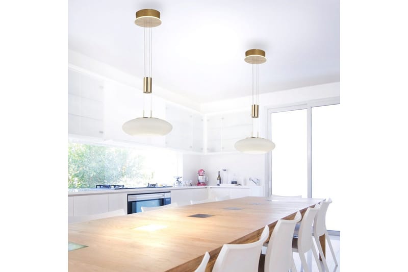 Loftlampe Q-Etienne - 35x200x35 cm, Messing Mat - Belysning - Lamper & indendørsbelysning - Loftlampe - Pendellamper & hængelamper