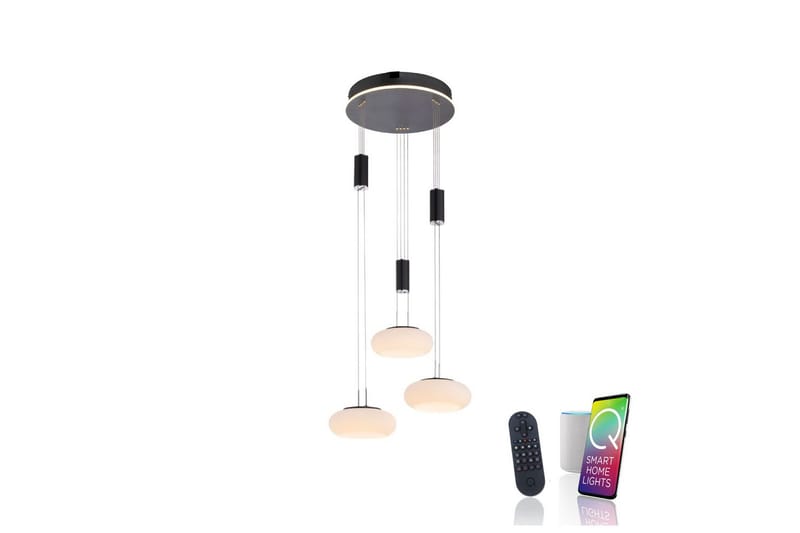 Loftlampe Q-Etienne - 40x200x44 cm, Sort - Belysning - Lamper & indendørsbelysning - Loftlampe - Pendellamper & hængelamper