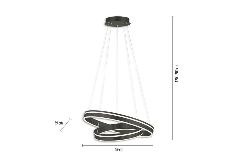Loftlampe Q-Vito - 59x200x59 cm, Antracit - Belysning - Lamper & indendørsbelysning - Loftlampe - Pendellamper & hængelamper