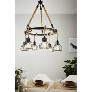 Loftlampe Rampside Rund med 6 Lamper - 76 cm - Belysning - Lamper & indendørsbelysning - Loftlampe - Pendellamper & hængelamper