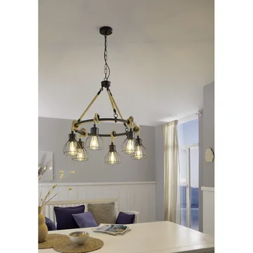 Loftlampe Rampside Rund med 6 Lamper - 76 cm - Belysning - Lamper & indendørsbelysning - Loftlampe - Pendellamper & hængelamper