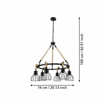 Loftlampe Rampside Rund med 6 Lamper - 76 cm - Belysning - Lamper & indendørsbelysning - Loftlampe - Pendellamper & hængelamper