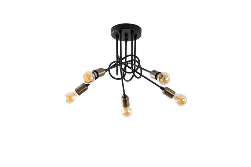 Loftlampe Ranju Sort / Antik Fem Sokkel, Fem Sokkel