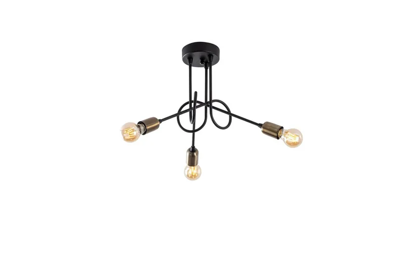 Loftlampe Ranju Sort / Antik Tre stik, Tre stik