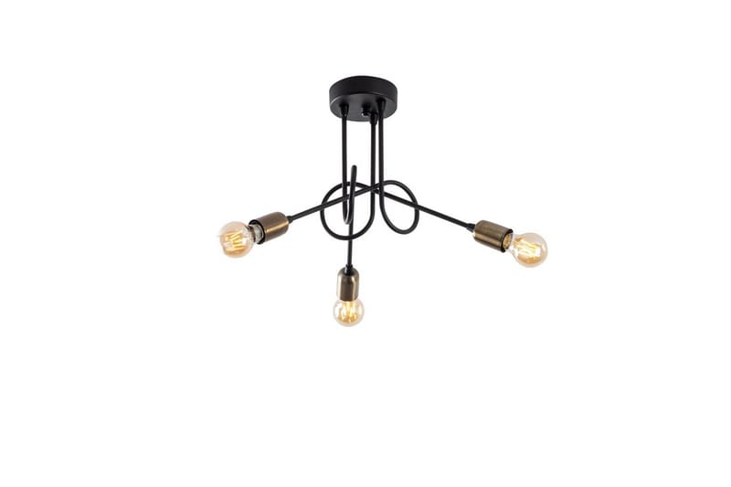 Loftlampe Ranju Sort / Antik Tre stik, Tre stik