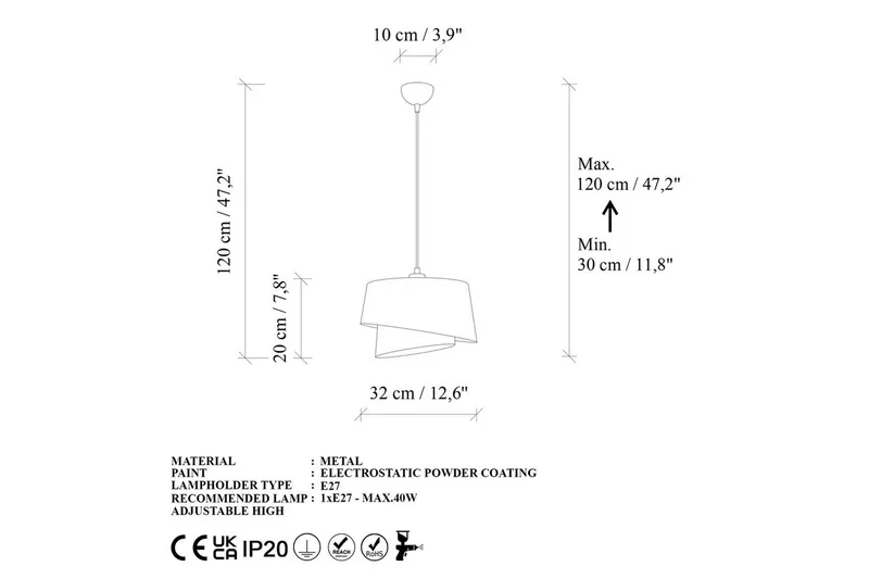 Loftlampe Ravougrad Mørk Brun - Mørk Brun - Belysning - Lamper & indendørsbelysning - Loftlampe - Pendellamper & hængelamper