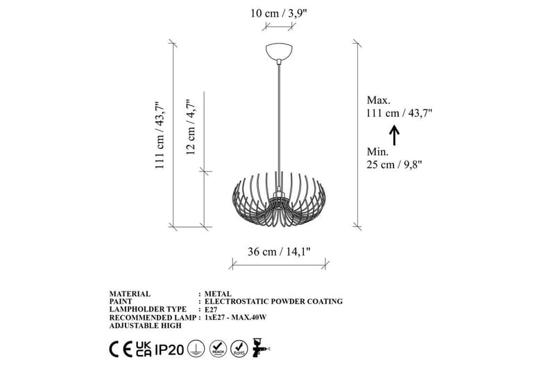 Loftlampe Sadortel Rany - Guld - Belysning - Lamper & indendørsbelysning - Loftlampe - Pendellamper & hængelamper