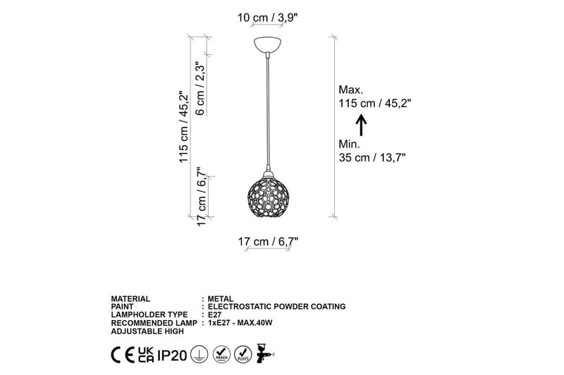 Loftlampe Silen Rany - Diameter: 17 cm - Belysning - Lamper & indendørsbelysning - Loftlampe - Pendellamper & hængelamper