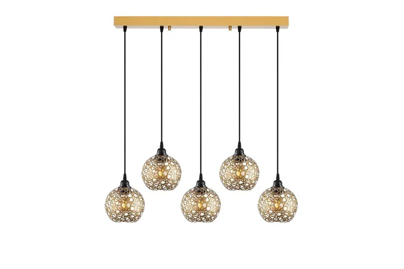 Loftlampe Silen Triple Rany, Guld