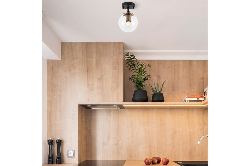Loftlampe Sone Sort / Antik / Transparent - Sort / Antik / Transparent - Belysning - Lamper & indendørsbelysning - Loftlampe - Pendellamper & hængelamper