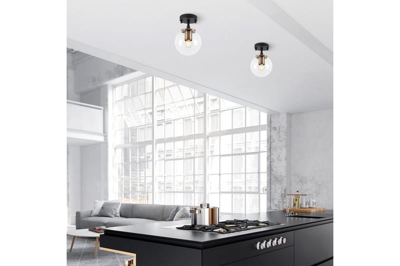 Loftlampe Sone Sort / Antik / Transparent - Sort / Antik / Transparent - Belysning - Lamper & indendørsbelysning - Loftlampe - Pendellamper & hængelamper