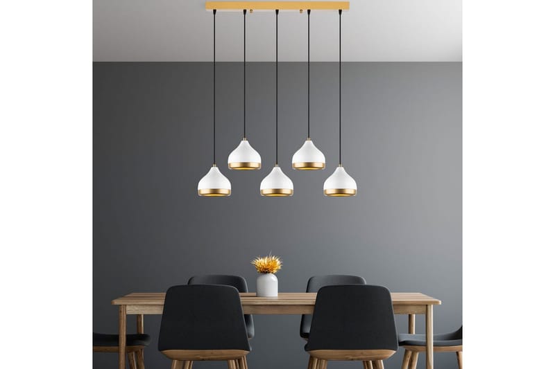 Loftlampe Soodni Fem Vandret Hvid - Hvid - Belysning - Lamper & indendørsbelysning - Loftlampe - Pendellamper & hængelamper